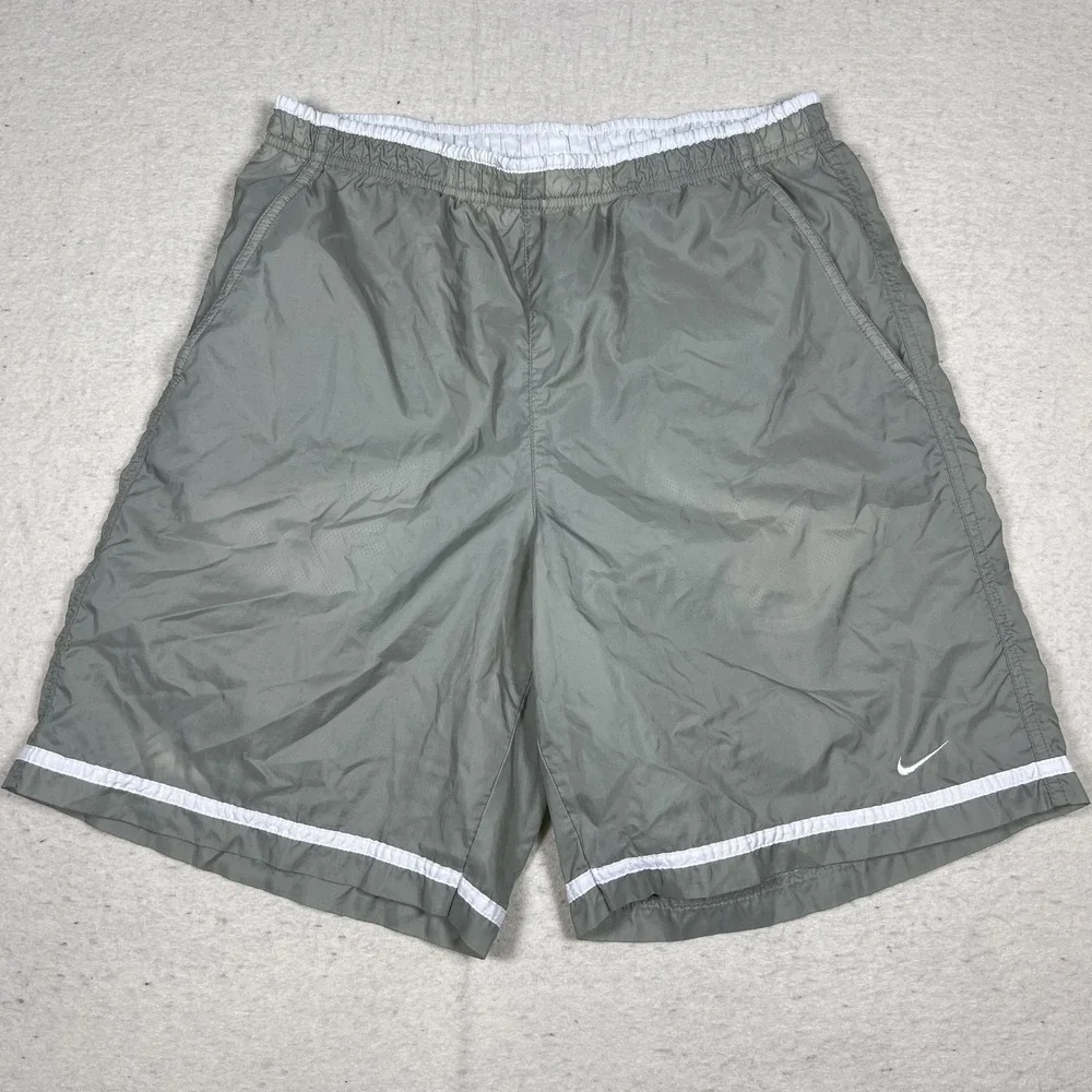 Vintage Nike Mini Swoosh Shorts Mens Small Green Embroidered Lightweight Pockets